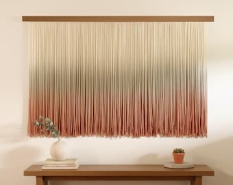 Großes Textilkunstwerk, moderne Wandkunst Tapisserie, zeitgenössischer Wandbehang, moderner Faser-Wandbehang, Makramee-Wandbehang