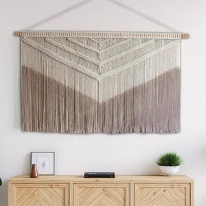 Macrame Knot Decorative Wall Art, Brown Macrame Wall Tapestry, XXL / Large Macrame Wall Hanging, Woven Wall Hanging,Modern macrame headboard