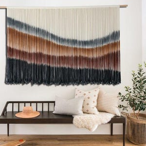 Large Dip Dye Macrame Wall Hanging, Multi Colorful Macrame Wall Art, Macrame Wall Art Boho Wal Hanging, Textile Artwork, Tapestry Wall Art