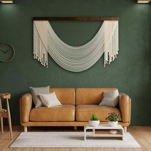Fiber Wall Art, Mid Century Modern Large Wall Art, Yarn Art Wall Hanging, Large Macrame Wall Hanging, Textile Wall Art, Tapestry Hanging