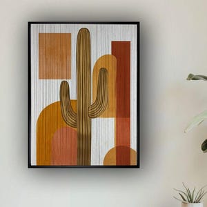 Macrame Yarn Wall Hanging, Large Boho Wall Art,  Tapestry Cactus art, Macrame Geometric Artwork, Contemporary Wall Art,Painting Fiber Art