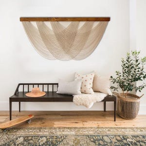 Extra Large Macrame Wall Hanging, Mid Century Wall Art, Modern Hand Woven Tapestry, Bohemian Decoration, Wave Wall Hanging, Weaving Wall Art