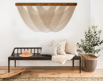Extra Large Macrame Wall Hanging, Hand Woven Bohemian Wall Tapestry, Fiber Wall Art For Modern Interiors, Large Macrame Yarn Wall Hanging