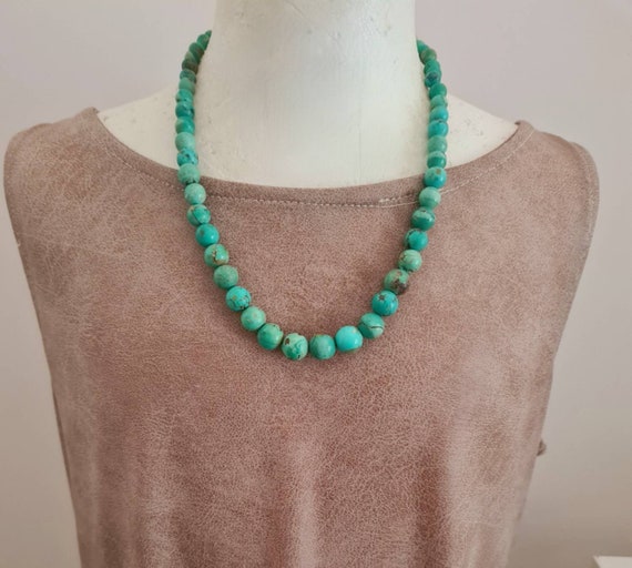 Gorgeous Natural Genuine Turquoise Long Necklace.… - image 4