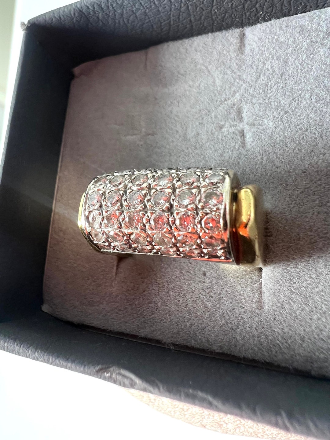 Heavy Ring 18K Solid Gold Diamond Ring | Heavy Statement Ring | Fine Vintage ...