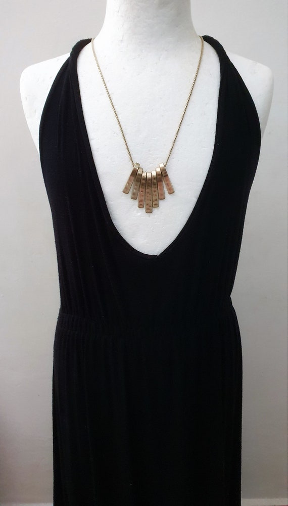 Golden Cleopatra Long Fringe Fan Necklace. Cleopat