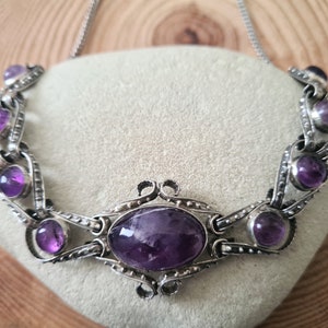 Rare Antique Mexican Amethyst Pendant | Handcrafted Sterling Silver Artisan Jewelry | Vintage Purple Gemstone Necklace | Glamrox Heirloom