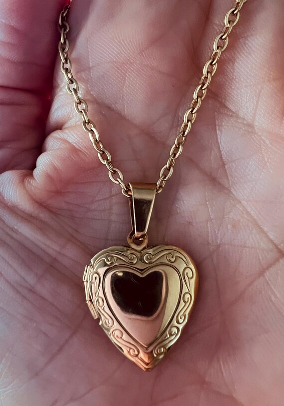Gold Filled Heart Locket Pendant  | Heart Locket Pendant | Gold Filled Heart Locket | Locket Heart Necklace Gold Filled Locket Keepsake View 5