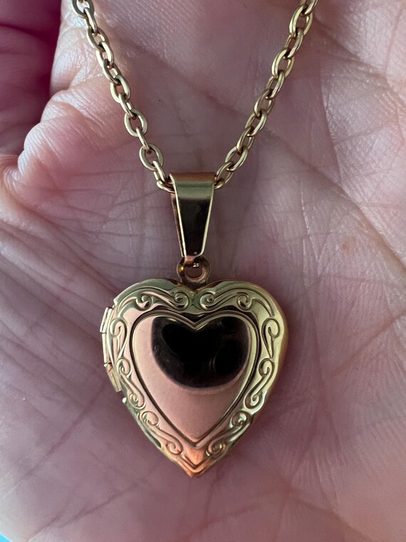 Gold Filled Heart Locket Pendant  | Heart Locket Pendant | Gold Filled Heart Locket | Locket Heart Necklace Gold Filled Locket Keepsake View 2