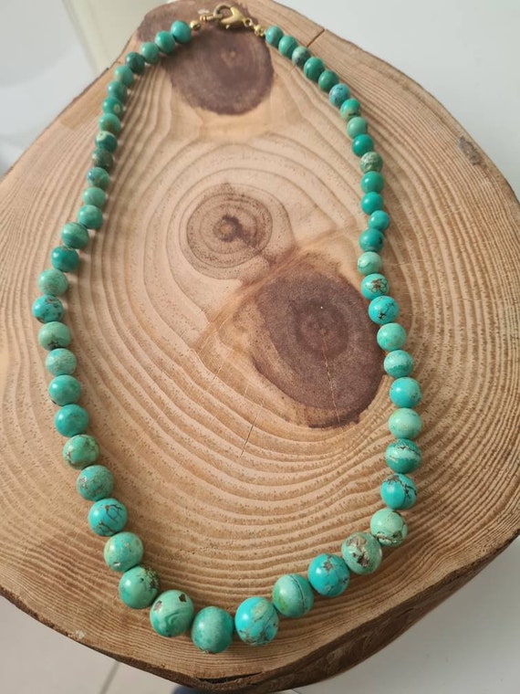 Gorgeous Natural Genuine Turquoise Long Necklace.… - image 3