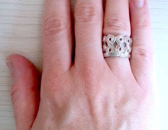 Modern Infinity Woven Sterling Silver 925 Band/Ring. Size 7. Infinity 925 Ring. Woven Sterling RIng. Infinity Ring 925. Woven Band 925