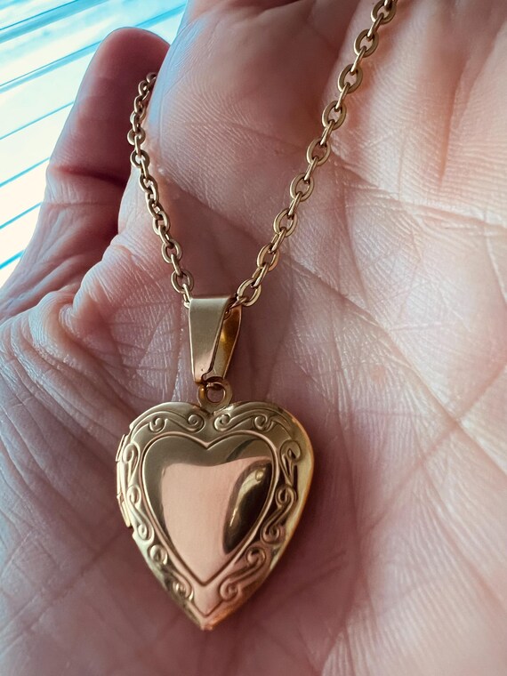 Gold Filled Heart Locket Pendant  | Heart Locket Pendant | Gold Filled Heart Locket | Locket Heart Necklace Gold Filled Locket Keepsake View 3