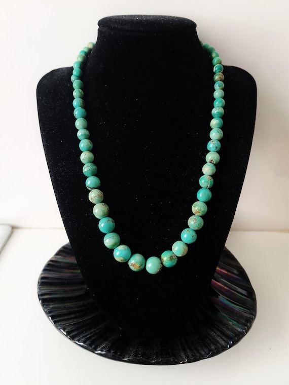 Gorgeous Natural Genuine Turquoise Long Necklace.… - image 2