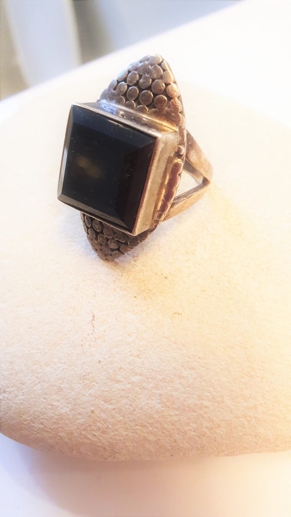 Outstanding Modernist Onyx Sterling Silver 925 Ar… - image 4