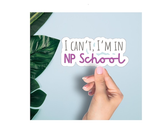 NP School Kiss-Cut Stickers, Nurse Practitioner Decals, Laptop Stickers, Water Bottle Decal, Healthcare Humor, Grad Student Gift, Sarcasm
