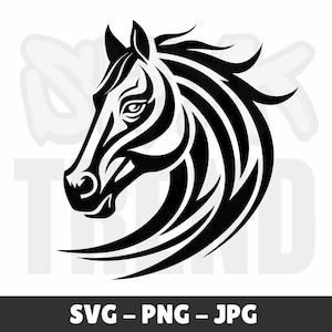 Horse Head Svg, Horse Head Png, Horse Face Svg, Horse Line Art, Horse Clipart, Horse Silhouette, Digital Download for Cricut & Silhouette