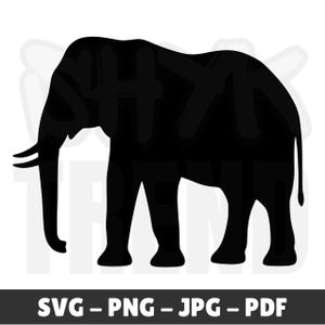 Simple Elephant SVG Silhouette | African Wildlife Vector | Elephant Profile Cut File for Cricut | Safari Animal SVG | Zoo Nursery Decor