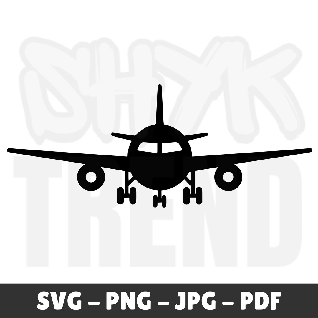 Airplane SVG Silhouette | Passenger Jet Vector | Aviation Cut File for ...