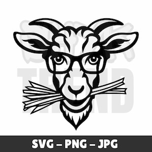 Funny Goat Svg, Goat Clipart Png, Goat Head Svg, Goat Face Png, Farm Goat Svg, Goat Svg Png, Goat Head Vector, Goat Lovers Svg