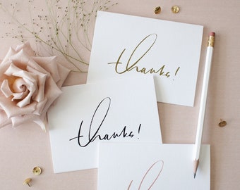 Thanks! Cards - Set of 10 - Dusty Rose, Black, Olive