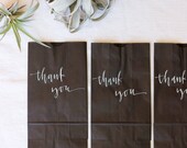 20 White and Black Calligraphy Favor Bags