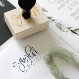 Custom Calligraphy Hand Lettered Return Address Rubber Stamp image 4