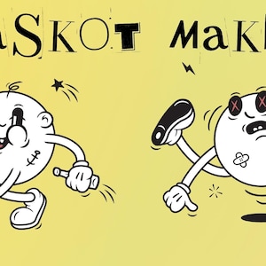 Maskot Maker ,characters, digital design, Procreate Stamp Brush Set,cartoon character, maskot, old illustration, retro illustration, toolkit