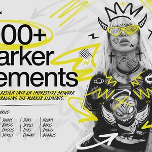 1000+ Marker Elements PNG for Adobe Photoshop, Illustrator Or other software, PNG Marker, Hand Drawn, Scrapbook Elements, Procreate Brushes