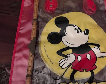 Vintage Walt Disney Productions Mickey Mouse clear vinyl tote bag