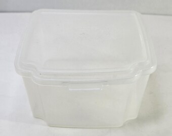 Vintage Kraft Singles Square Clear Plastic Hinged Cheese Storage Container