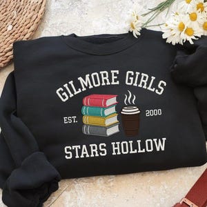 Stars Hallow Connecticut Embroidered Sweatshirt, Gilmore Girl Sweatshirt, Bookish Shirt, Fall Embroidery Sweatshirt, Stars Hallow Sweatshirt