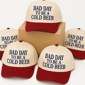 Bad Day To Be a Hot Dog Embroidered Trucker Hat, Baseball hat, Summer hat, Funny trendy trucker snapback hat Fourth of July hat, 4th of July