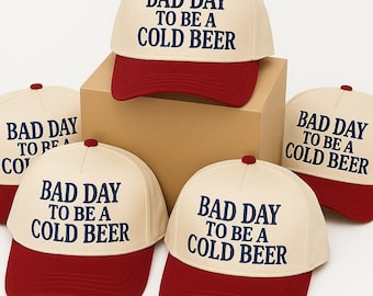 Bad Day To Be a Hot Dog Embroidered Trucker Hat, Baseball hat, Summer hat, Funny trendy trucker snapback hat Fourth of July hat, 4th of July