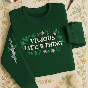 Vicious Little Thing Embroidered Sweater, Powerless Book Hoodie, Kai & Paedyn Merch, Bookish Gift for Readers