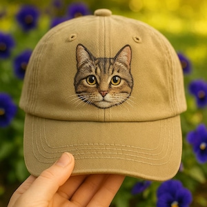 Custom EMBROIDERED Pet Hat Using Pet Photo Personalized Dog Hat Custom Cat Hat Custom Pet Cap Dog Hat Custom Dog Baseball Cap Dog Mom Hat