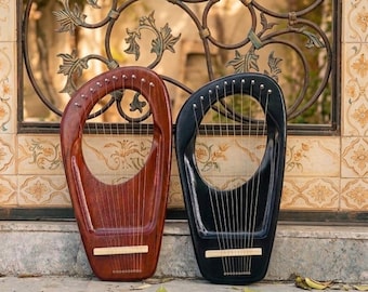 10 snaren pentatonisch ontwerp lierharp handgemaakt uniek spiritueel cadeau voor muzikant met gratis stemsleutel, tas en snaren