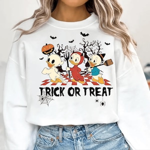 Duck Tales Trick Or Treat T-shirt, Huey Dewey Louie Witch Hazel Shirt, Duck Tales Disney Halloween Shirt, Mickey_s Not So Scary Party 2025