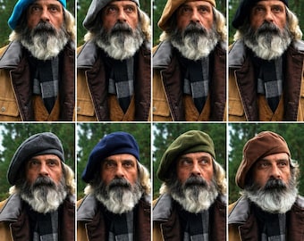 Traditioneller schottischer Wolle Tam O Shanter Mütze Handgefertigter Kilt Beret Hut für Männer & Frauen Erhältlich in 8 Farben