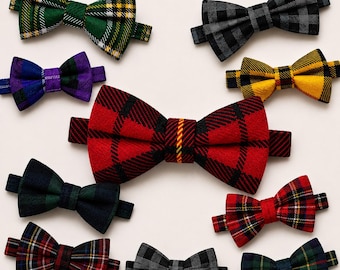 Schottische Herrenfliege, handgefertigt, Tartanmuster, erhältlich in über 50 Tartans