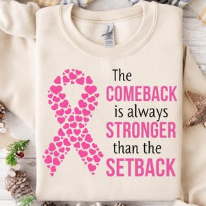The comeback is always stronger than the setback png, Breast cancer png, Awareness ribbon png, Fight Cancer png, Cancer Ribbon png