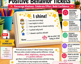 I Shine! Positive Behavior Tickets~ Behavior Support/Classroom Management~ELED, SPED