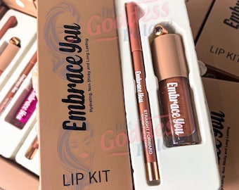 50pcs Private Label Brown Round Tube Lip Gloss + Lip Liner Kit (High Quality) / Custom (ADD YOUR LOGO) Lot (50 Set)