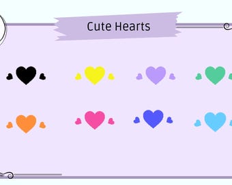 8 Colorfull Hearts Animated Emote for Twitch, YouTube and Discord