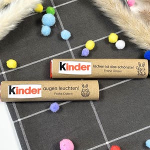 Printbaar sjabloon voor een Kinder Riegel paasverpakking | Knutselsjabloon met oplichtende kinderogen | Paascadeau voor leerkrachten en opvoeders | Digitale PDF-download