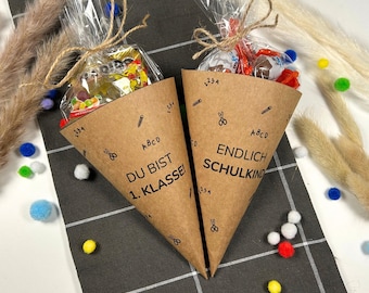 Mini school cone printable template | DIY craft template to print | Back-to-school gift & decoration | PDF instant download