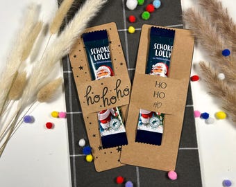 Printable gift idea for colleagues, employees, and friends | Christmas small gifts | Christmas craft template: chocolate lollipop packaging