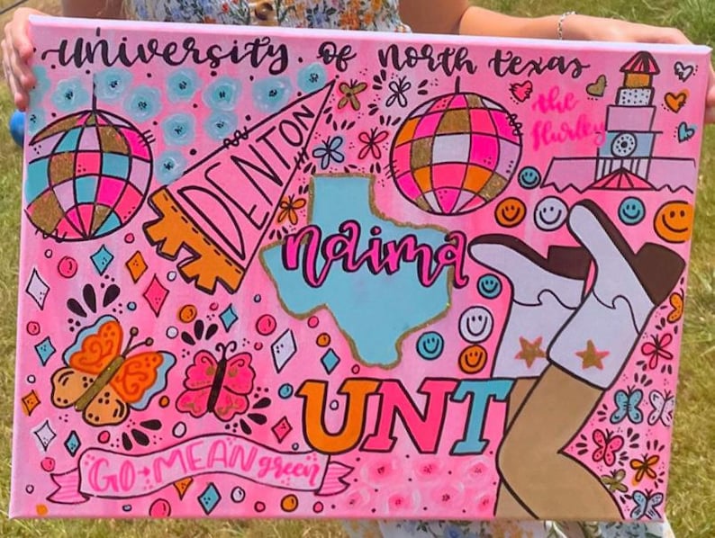 Custom College Canvas Painting | College Canvas | Preppy | Cute | Dorm