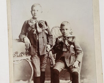 1800s Antique Boys - Victorian Cabinet Card Photograph