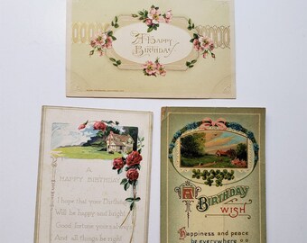 1900's Birthday Greetings Post Cards - 3