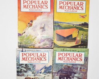 1928 Popular Mechanics - 4 Books